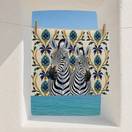 2 Zebras Linen Look | Tea Towel 64 x 44 cm