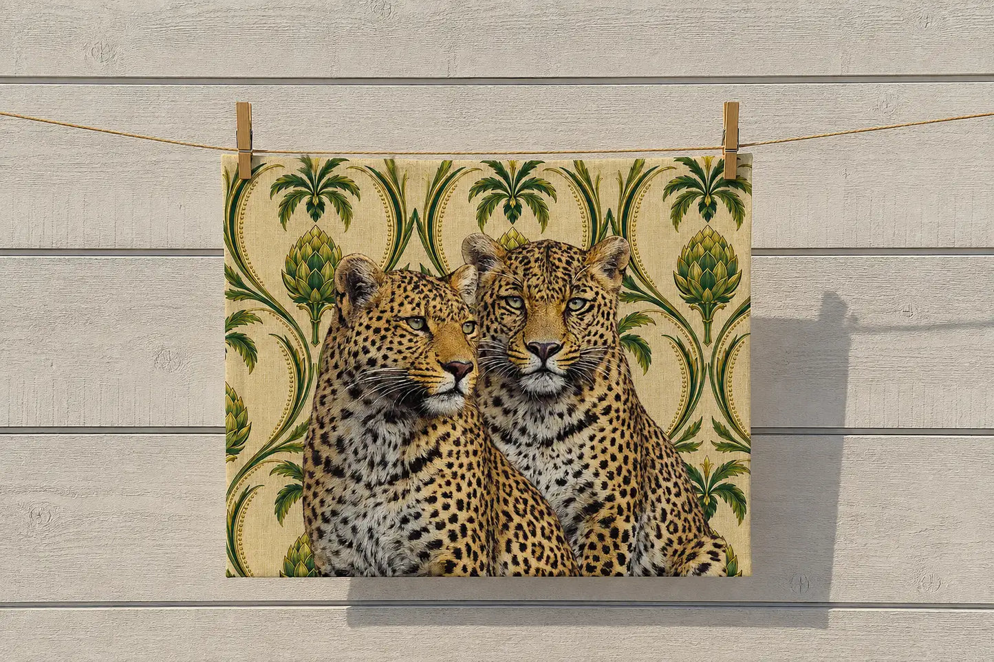2 Leopards Linen Look | Tea Towel 64 x 44 cm