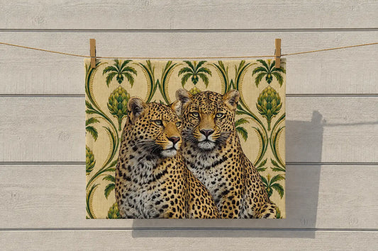 2 Leopards Linen Look | Tea Towel 64 x 44 cm