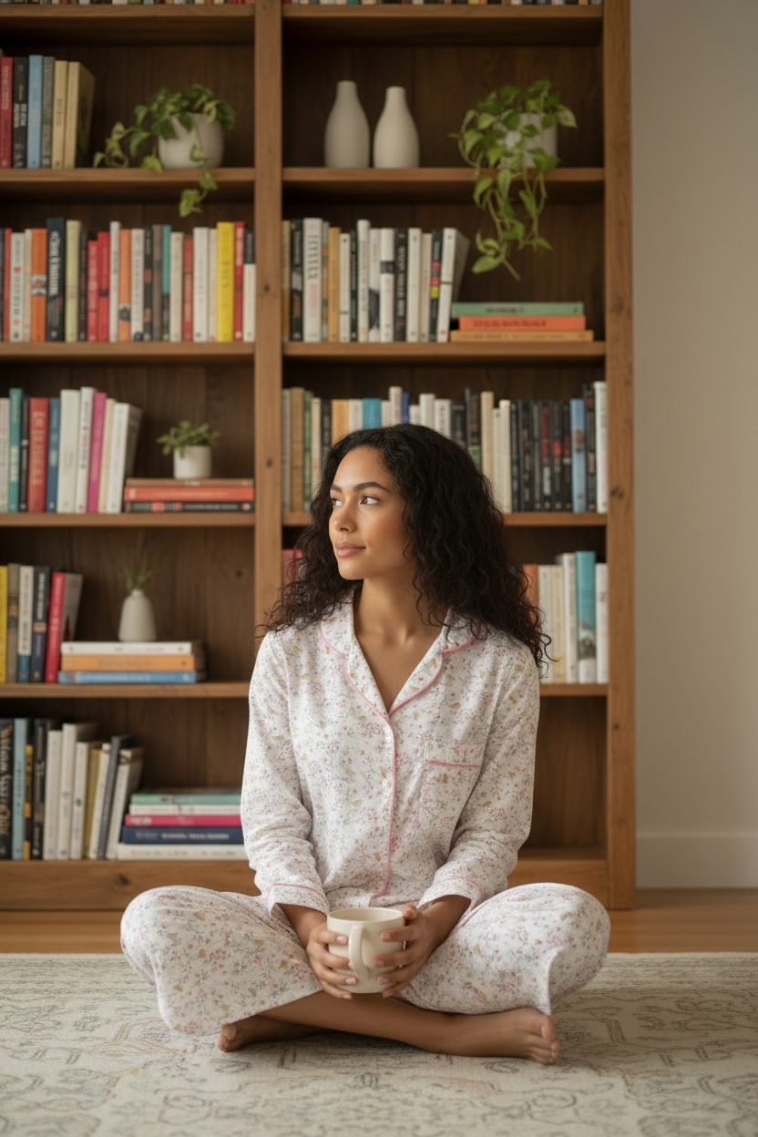 Classic Long Sleeve Sleepshirt | Hazel Bird Pink Floral| 100% Cotton Flannel