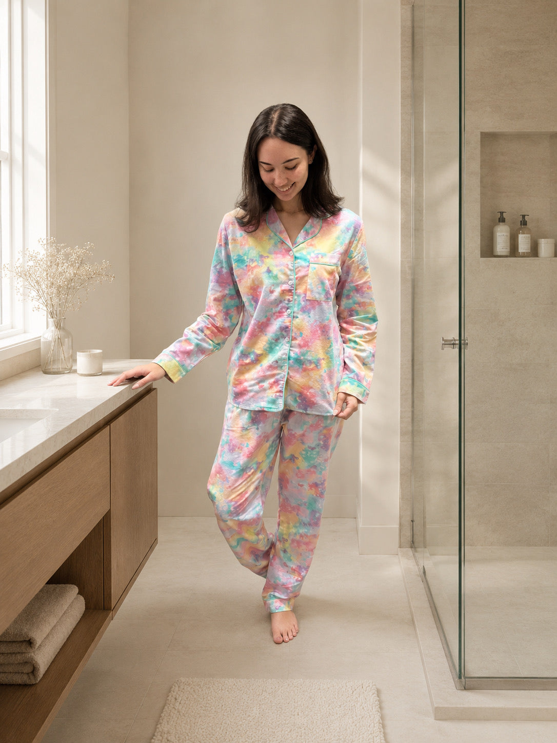 Classis PJ| Long Sleeve Top and Pants | Candy Floss | 100% Cotton Flannel