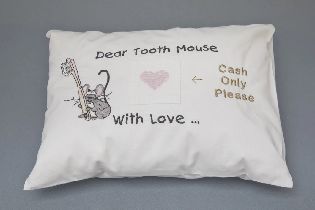 Dear Tooth Mouse - Pink Heart Toothbrush Motif