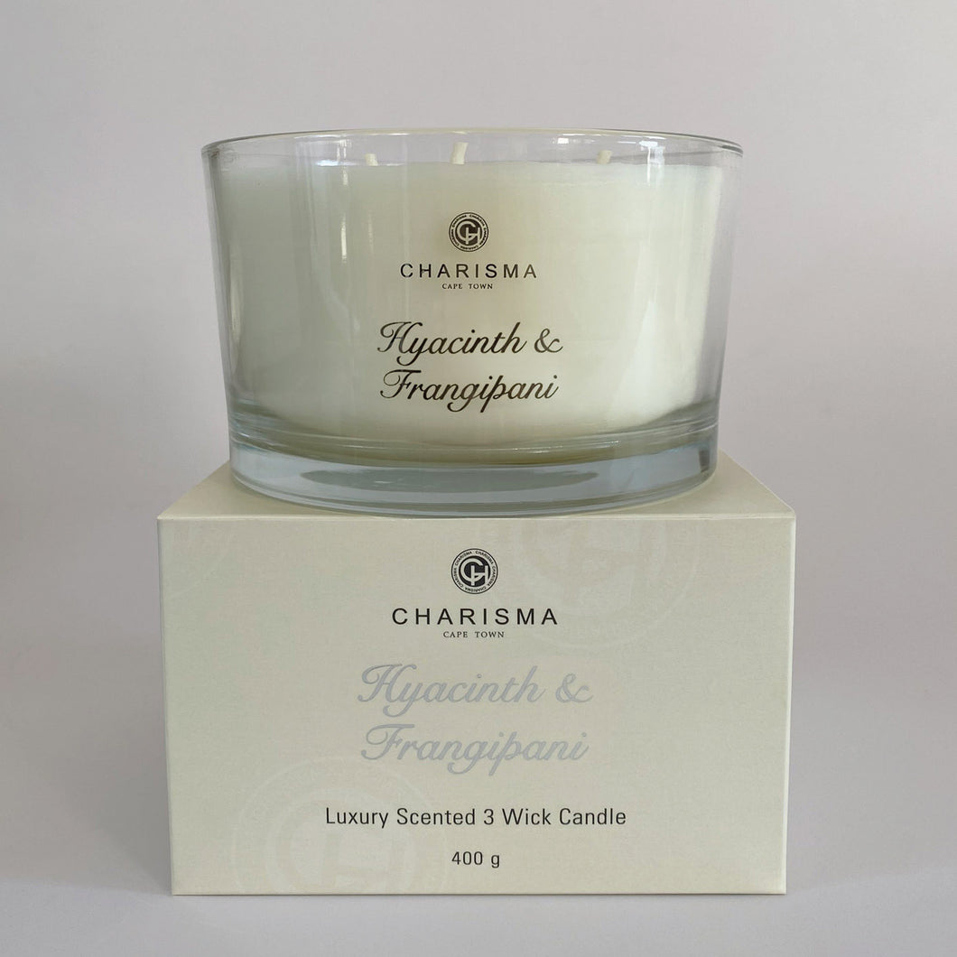 Hyacinth & Frangipani 3 Wick Candle