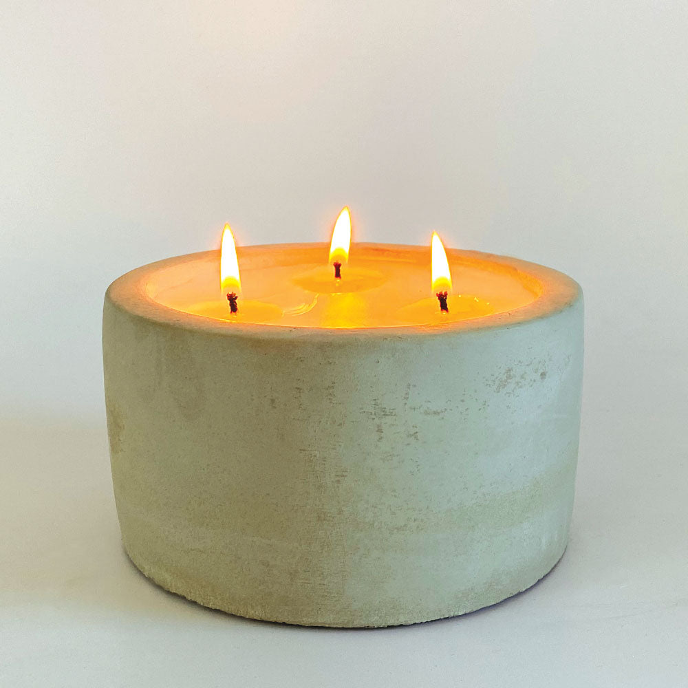 Raw Cement 3 Wick Candle – Lemongrass